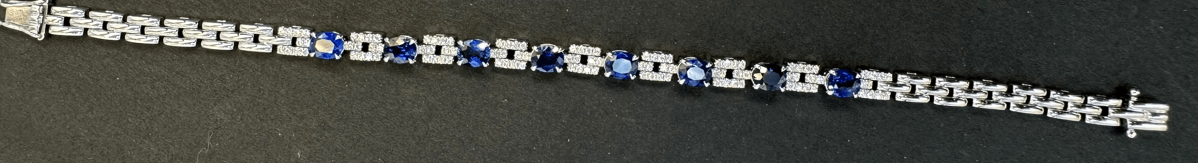 Image of Sapphire & Diamond Tennis Bracelet