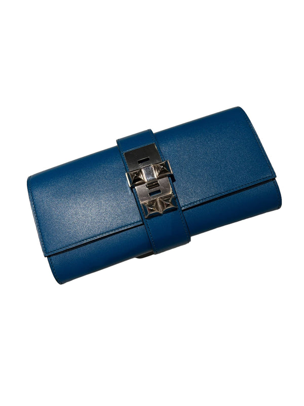 Hermes Medor Clutch Swift 23 Blue