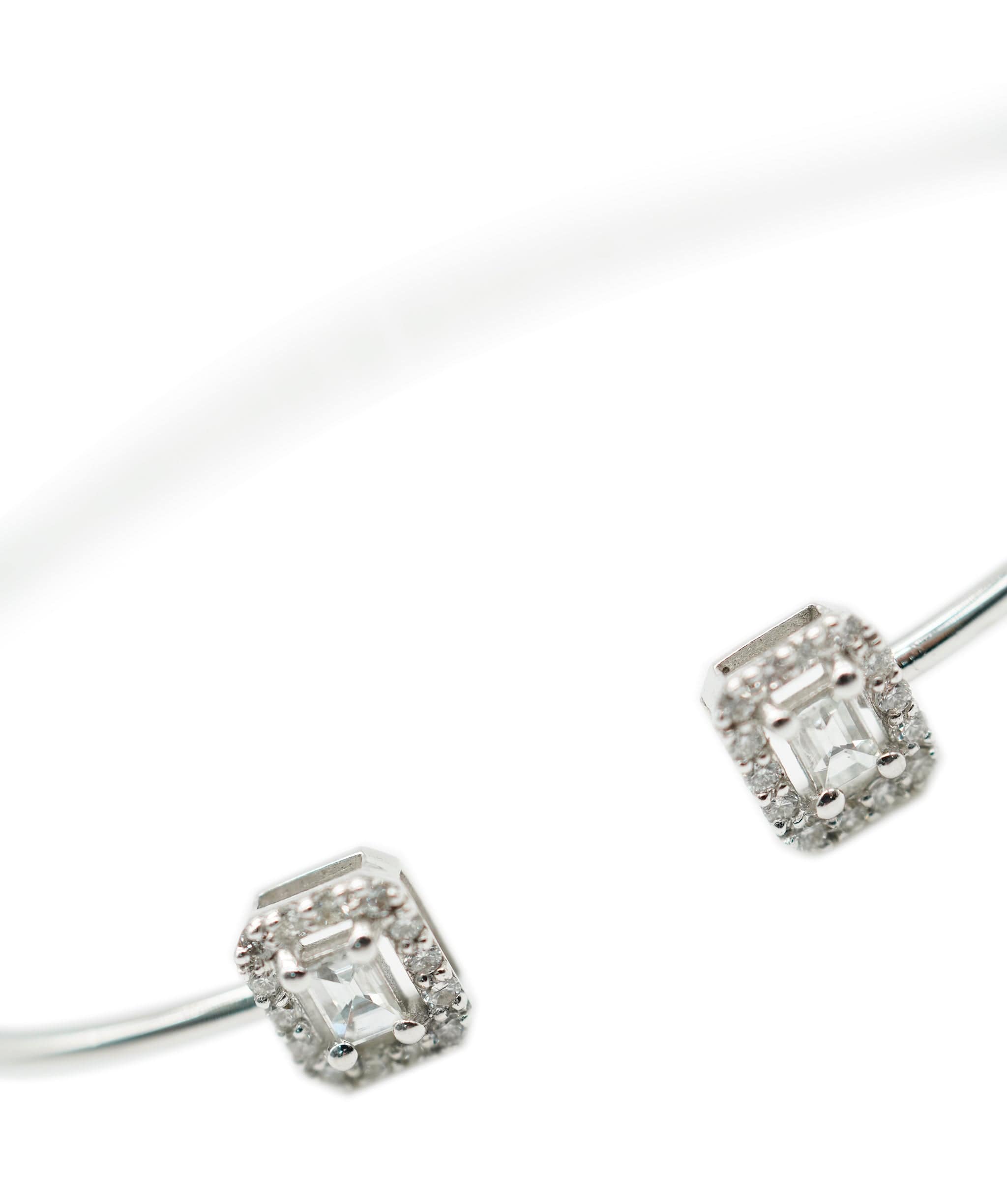 image of Step-Cut diamond Torc Bangle White gold ASC1914