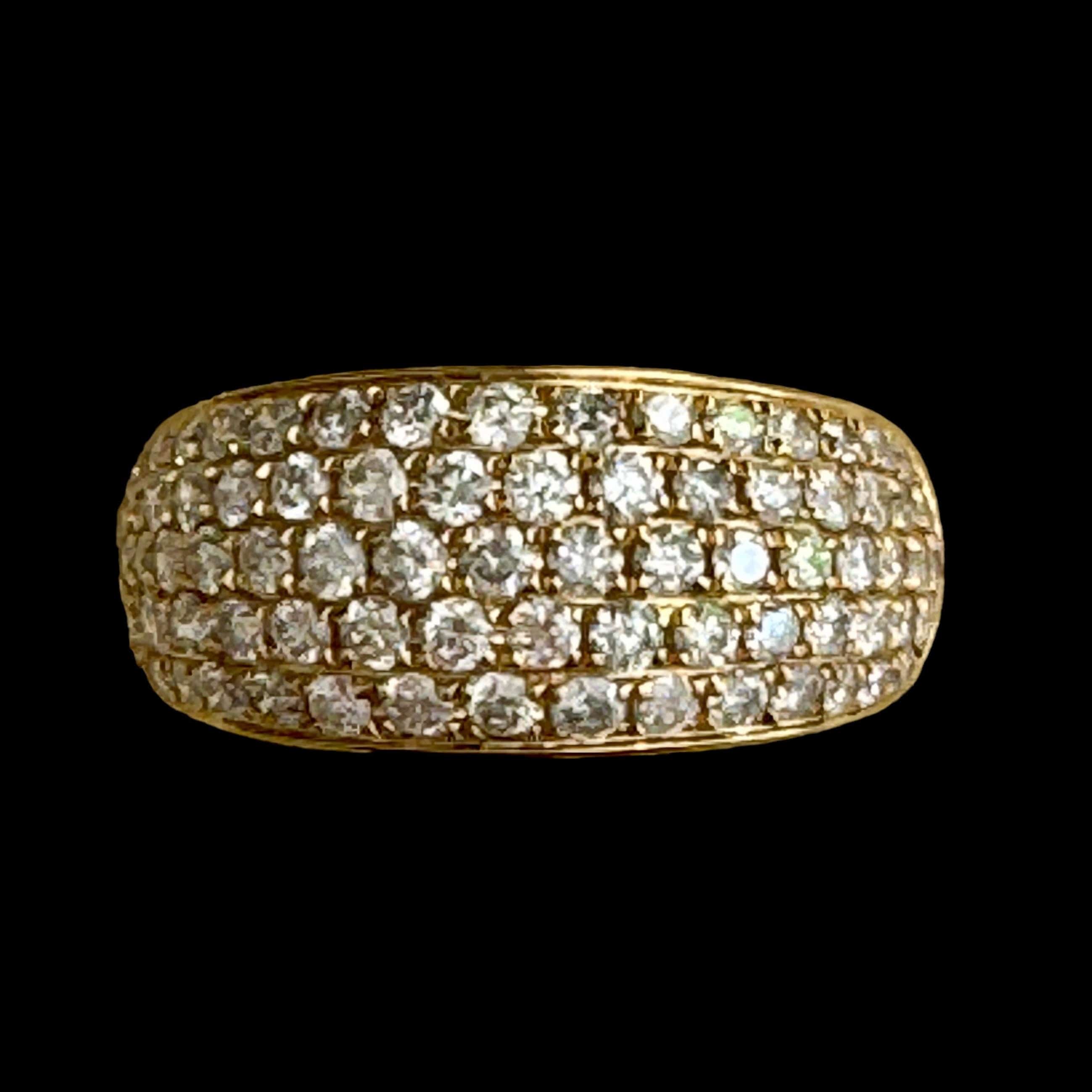 image of Natural White Diamond Pave Ring set in 18K Yellow Gold