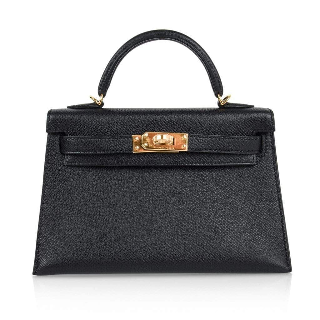 image of Hermes Kelly 20 Black Epsom GHW #B SKL1167