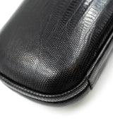 Bottega Bottega Veneta snakeskin black clutch AJL0059