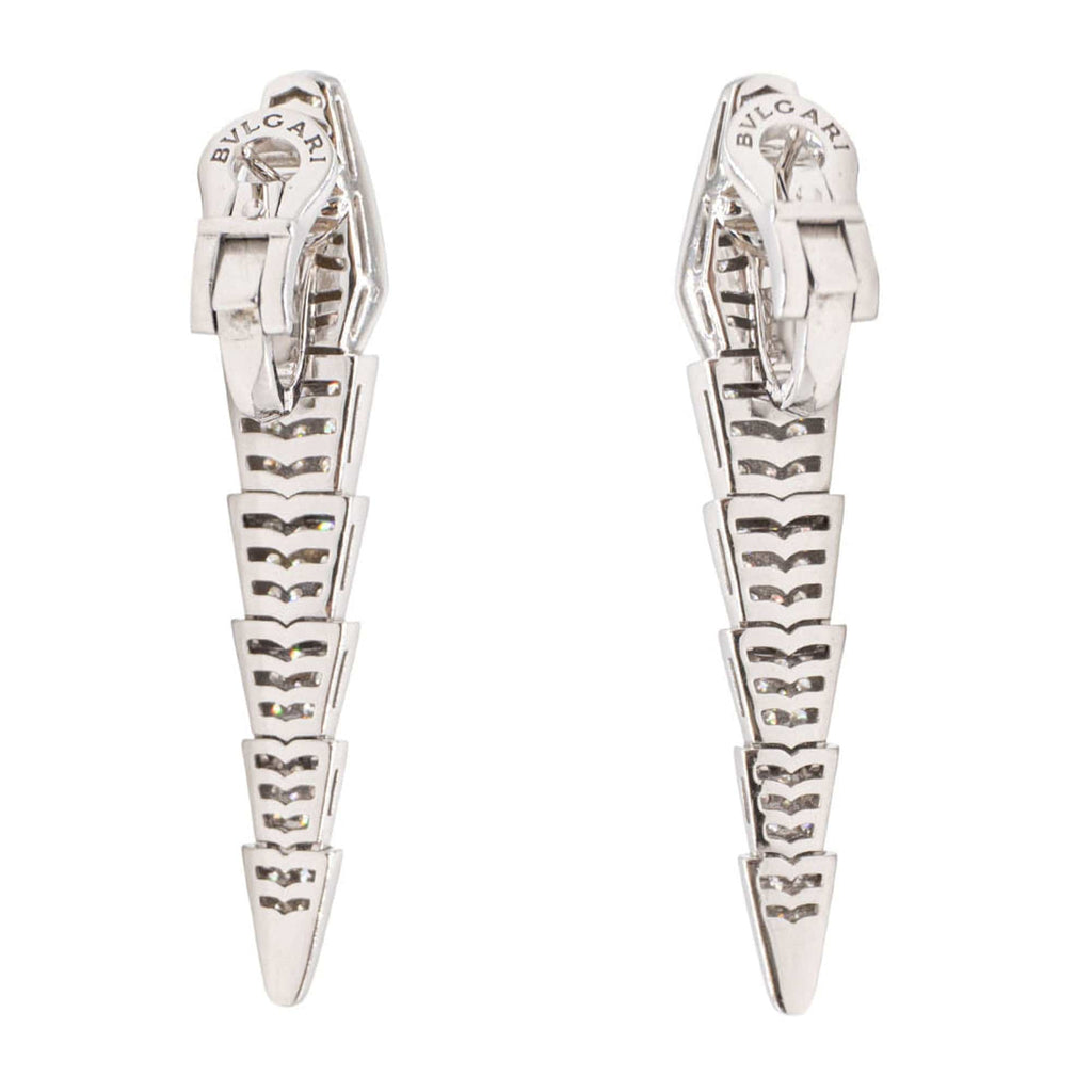 BVLGARI Serpenti Diamond Earrings 18K White Gold – LuxuryPromise