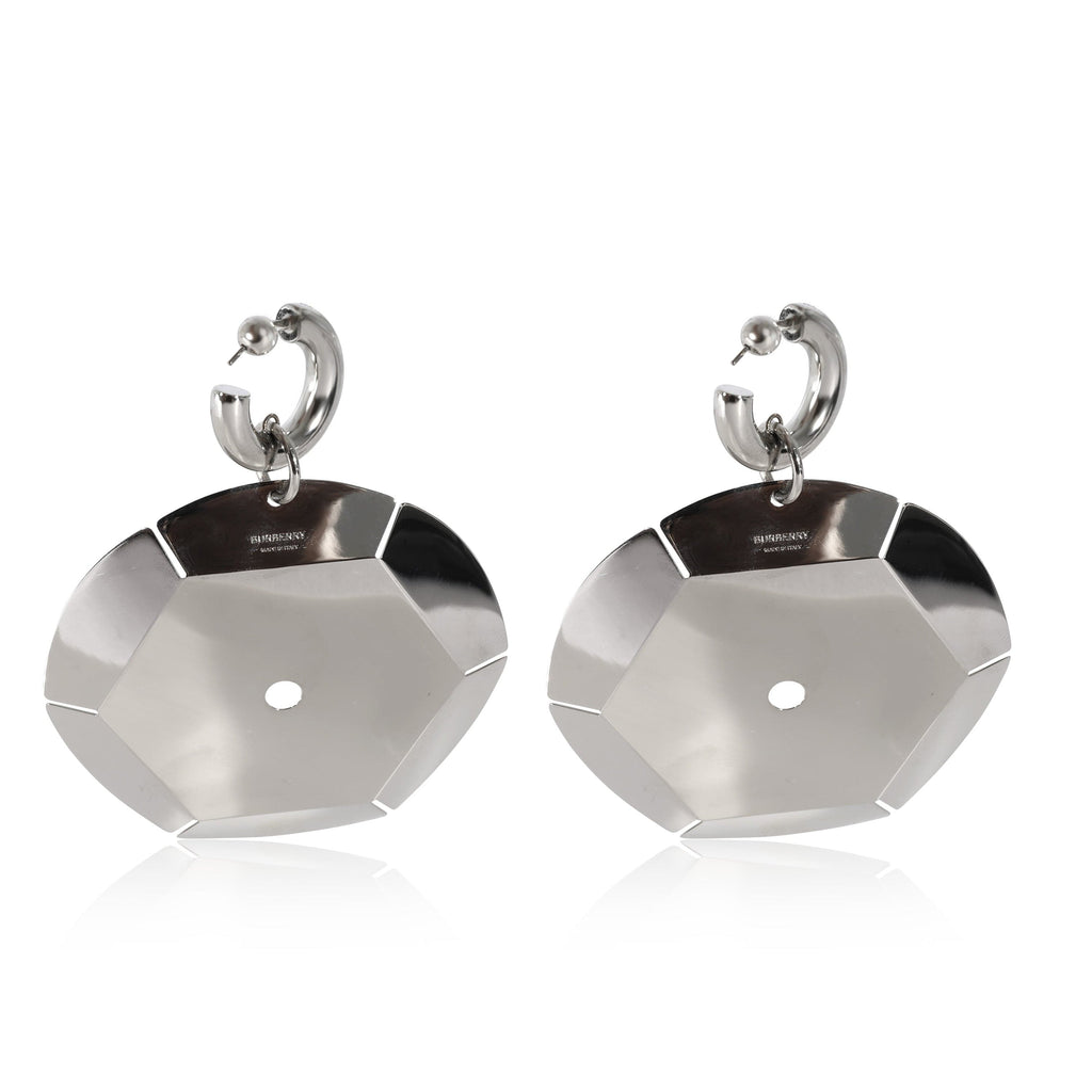 Burberry Hoop With Large Drop Palladium Disc Plated Earrings ...
