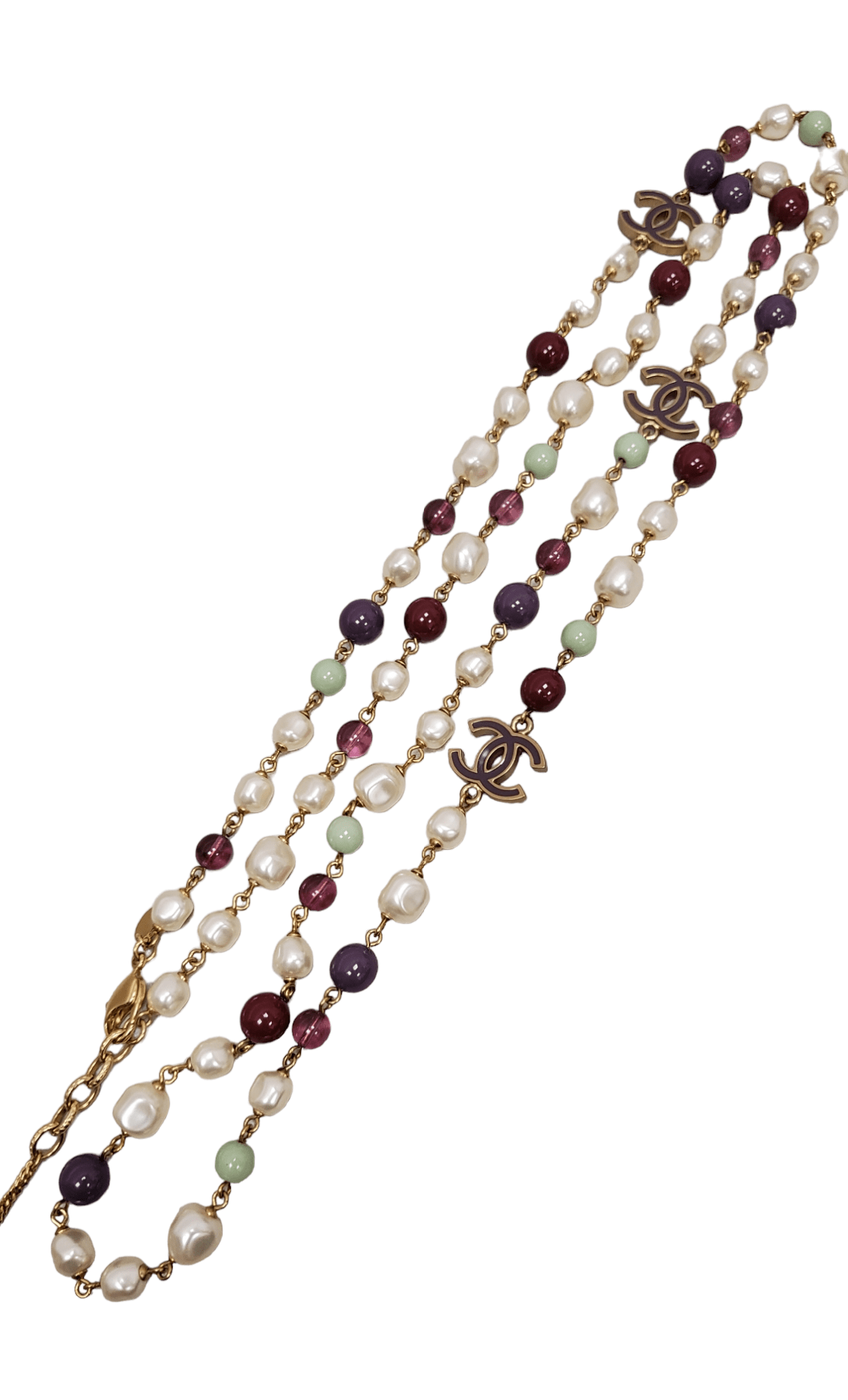 Chanel 3 CCs Long Multicolour Pearl Necklace SKAI095 – LuxuryPromise