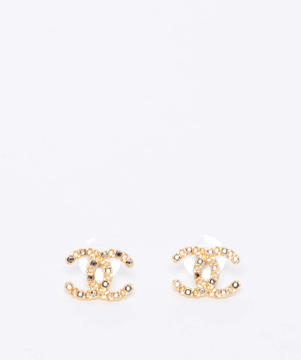 Chanel black and yellow gold CC stud earrings – LuxuryPromise