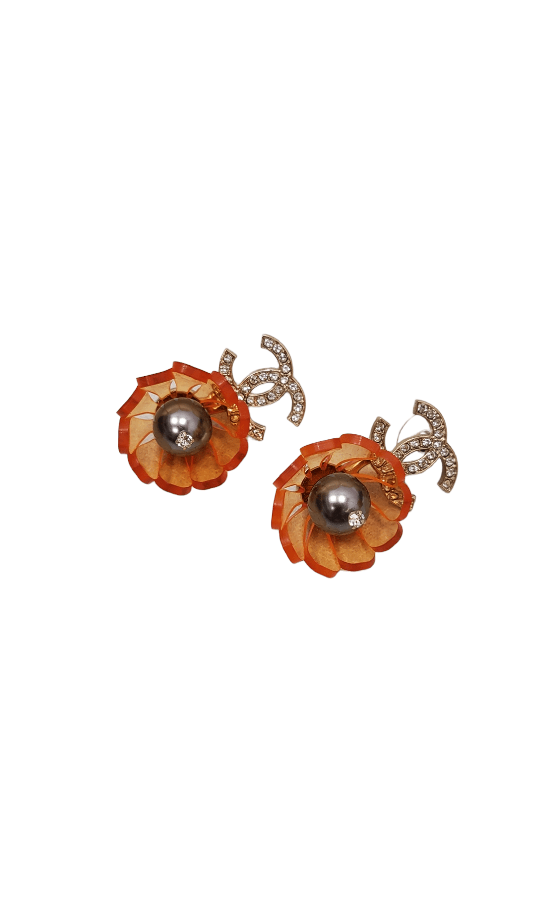 image of Chanel CC Flower Resin Earring (Pierced) SYL1099