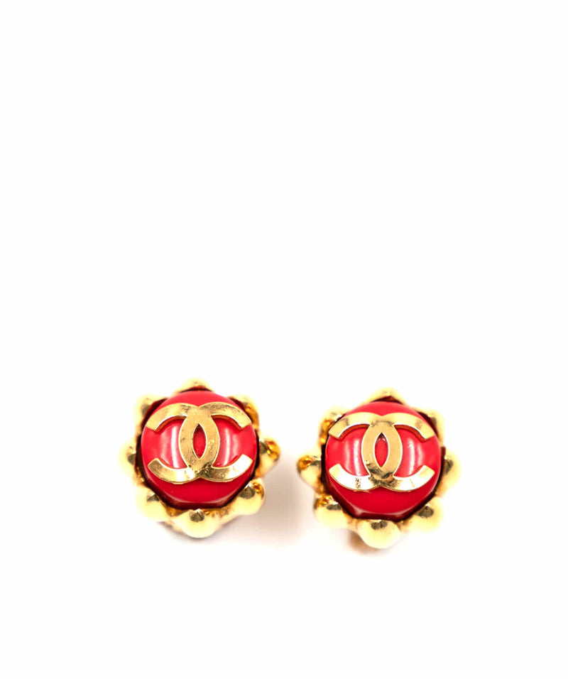 chanel red earrings