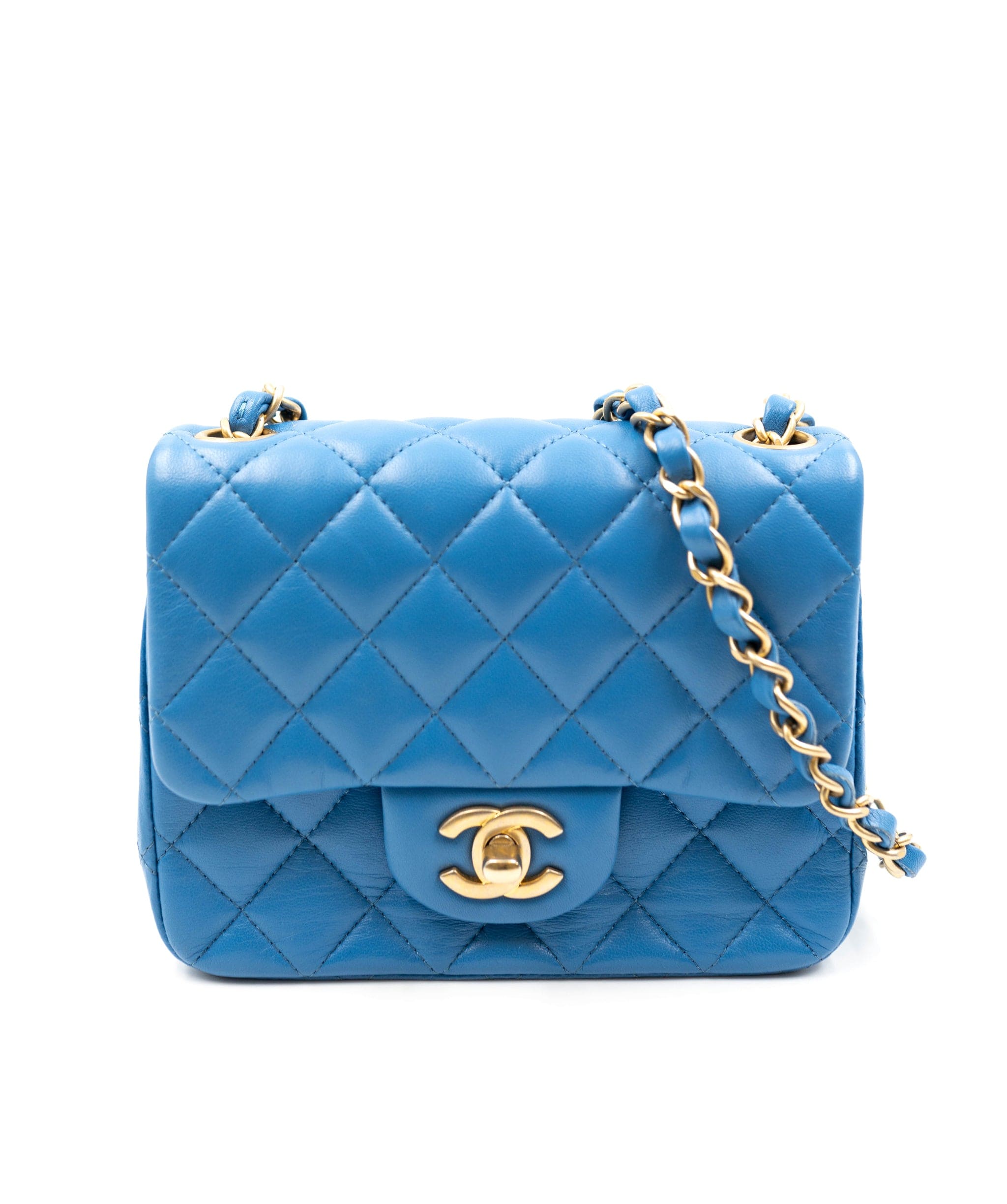 Chanel Blue Lambskin Mini Square Classic Flap Bag GHW AGC1350 –  LuxuryPromise