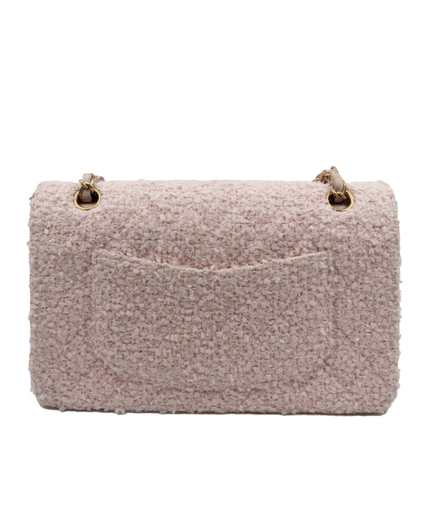 Chanel Chanel Light Pink Tweed 10" Medium Classic Flap Bag - AWL3644