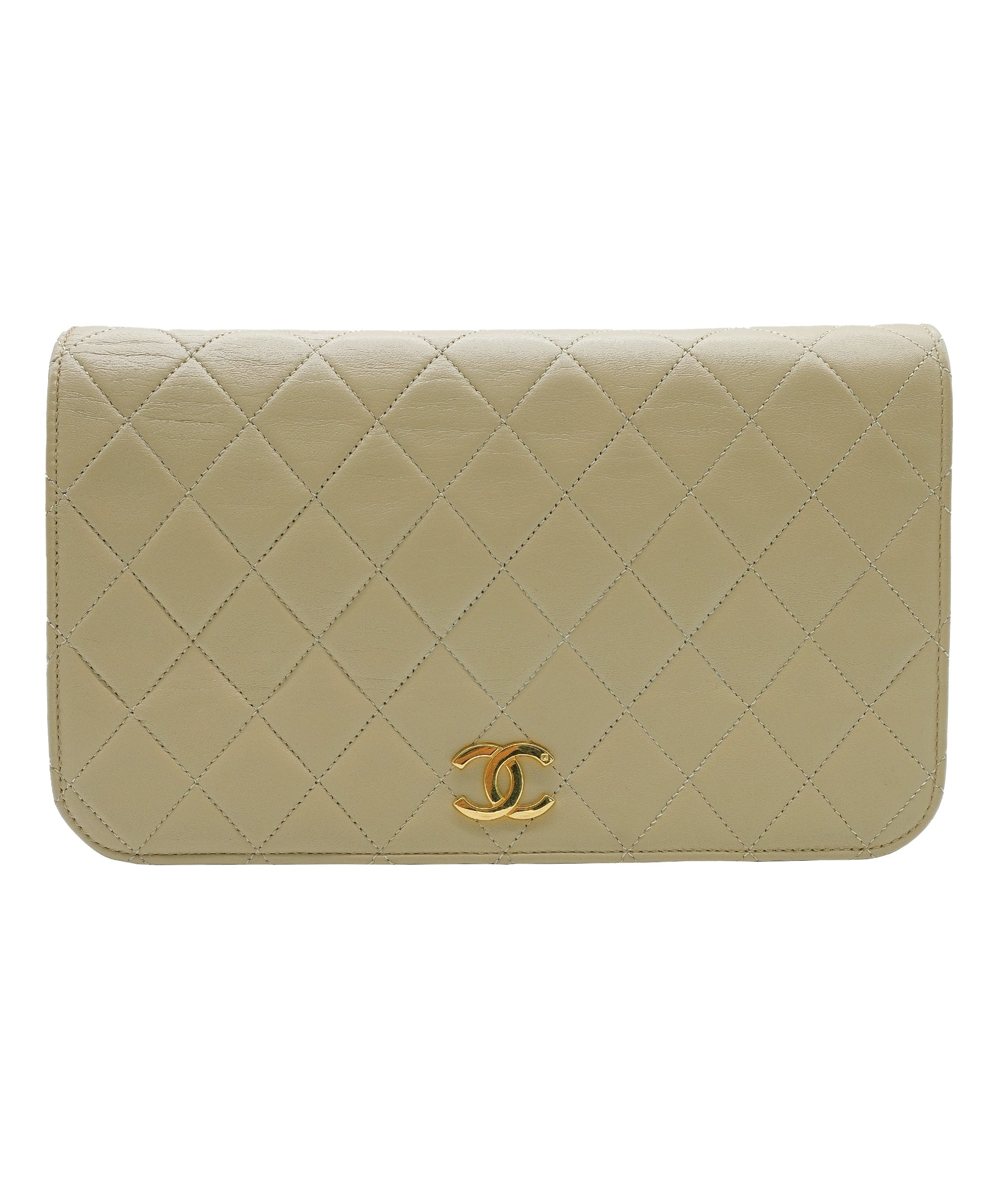 image of Chanel Matelasse Chain Shoulder Bag Leather Beige 90181284 RJL1913