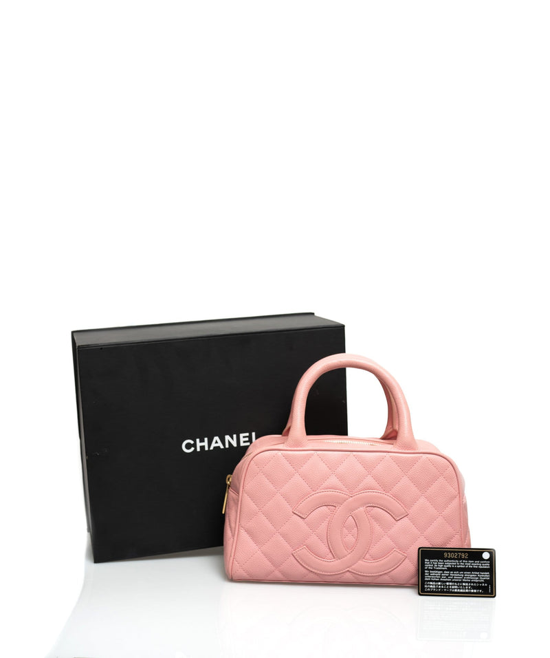 CHANEL Vintage CC Quilted Caviar Bowling Bag  COCOON