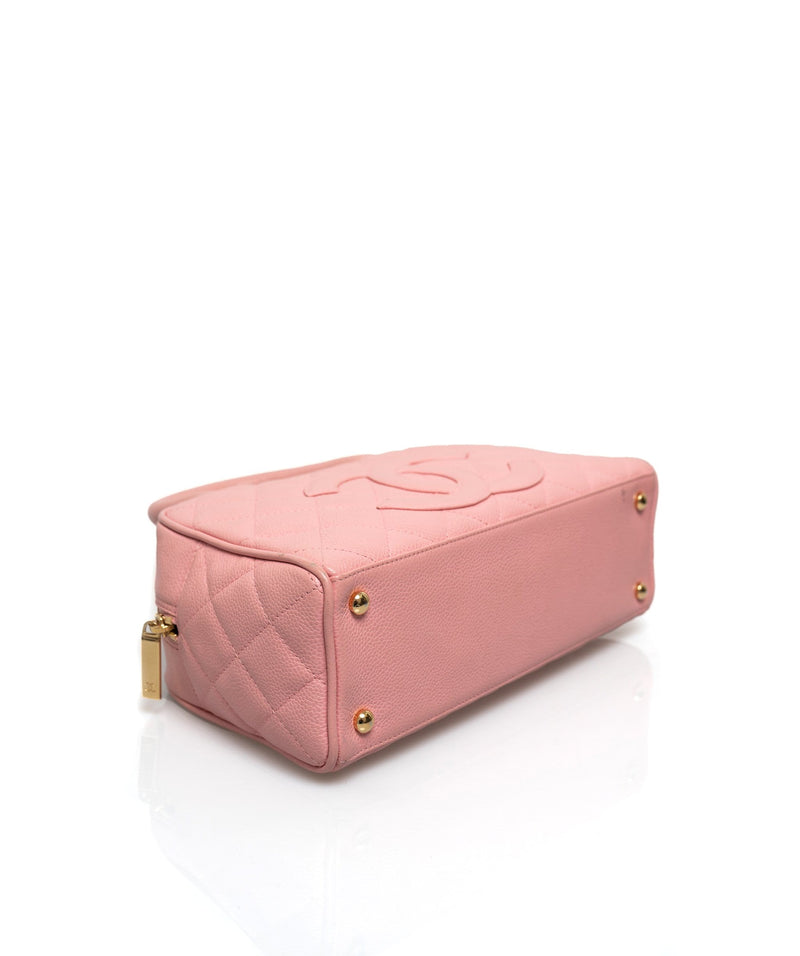 Chanel Womens Bowling Bag Pink Lambskin  Luxe Collective