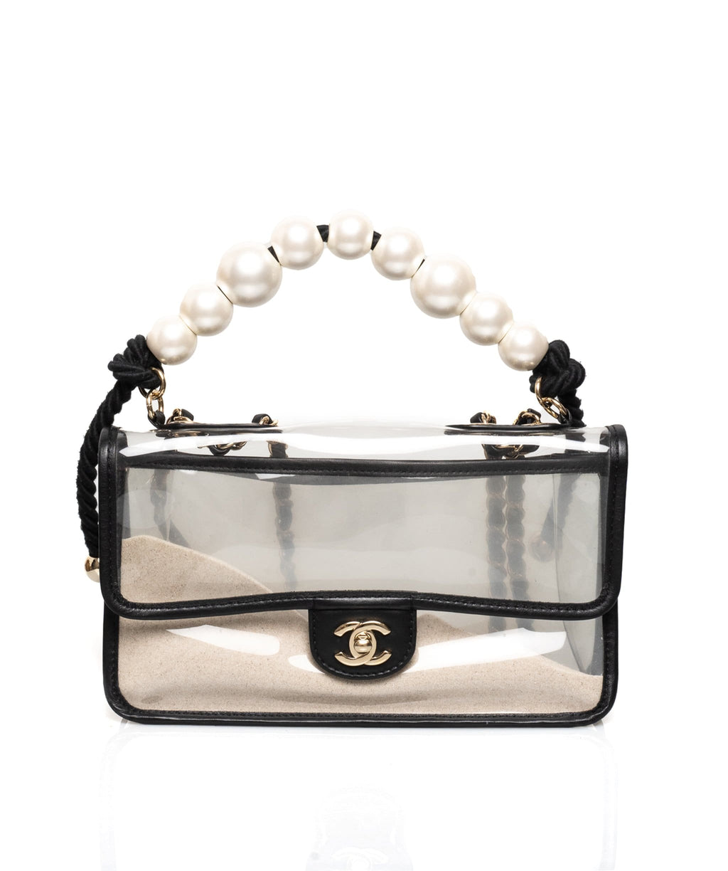 CHANEL 19S Runway Coco Sand Bag with Pearls New  Timeless Luxuries