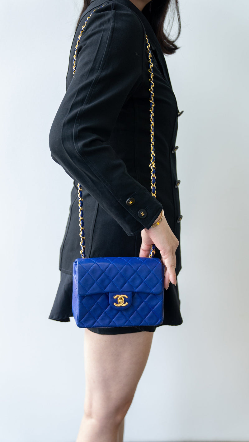 Bonhams  A ROYAL BLUE QUILTED LAMBSKIN CLASSIC DOUBLE FLAP BAG Chanel  2019 includes serial sticker authenticity card felt protector dust bag  and box