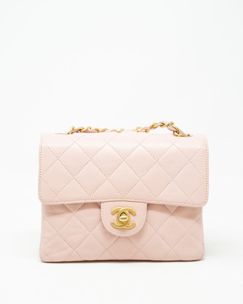 Chanel Vintage Heart Handle Bag Quilted Patent Pink 5072840