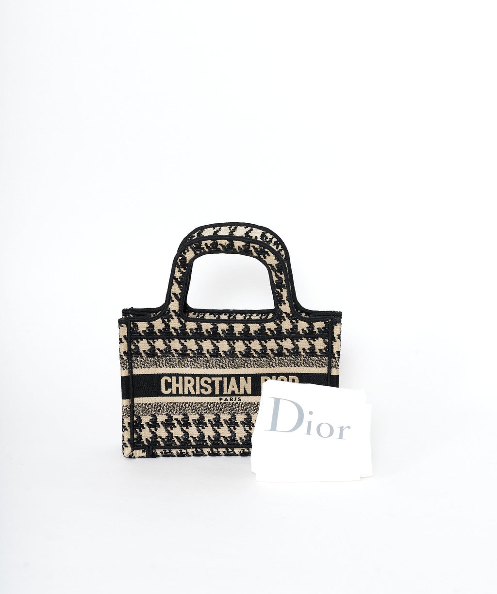 Túi Dior Tote Macro Houndstooth Black White M1265ZTQTM911