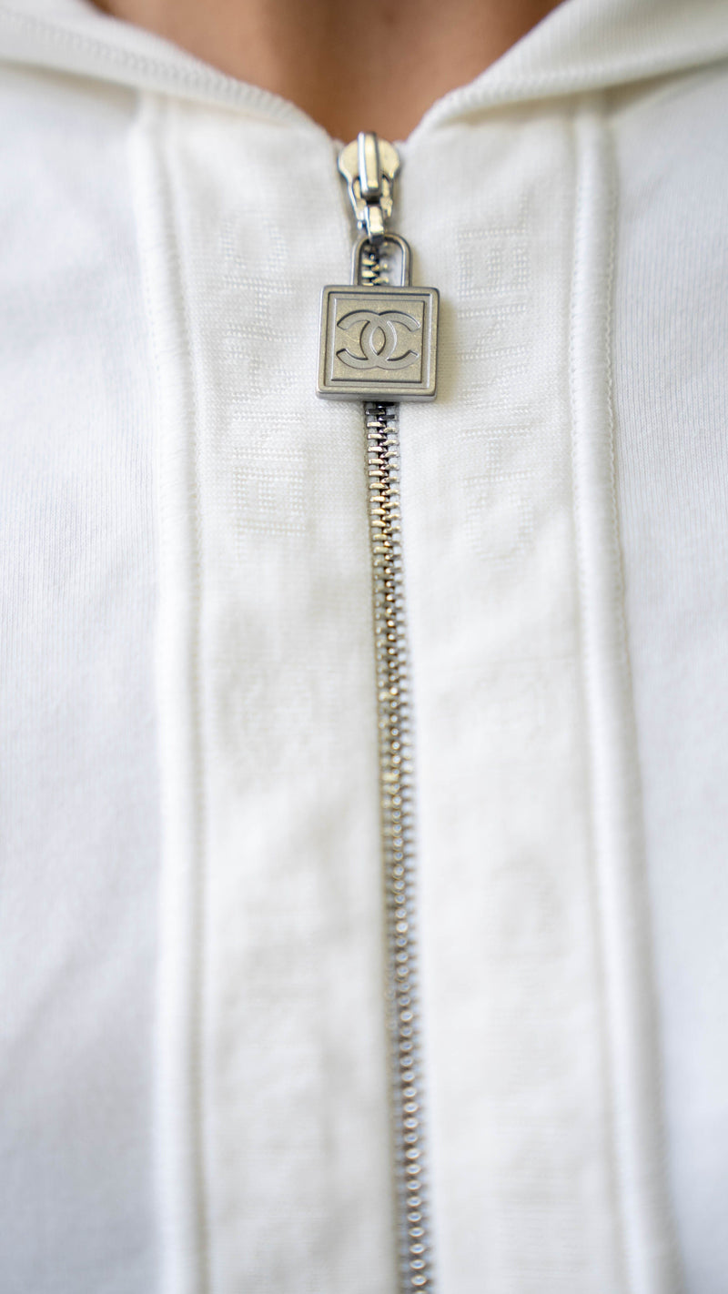 Chanel 06P Logo Hoodie Pants Set White ASL3791  LuxuryPromise