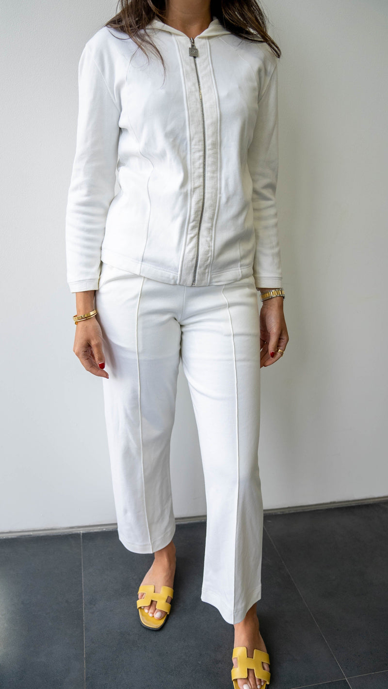 Chanel 09C Logo Hoodie Half Pants set 36 White ASL3763  LuxuryPromise