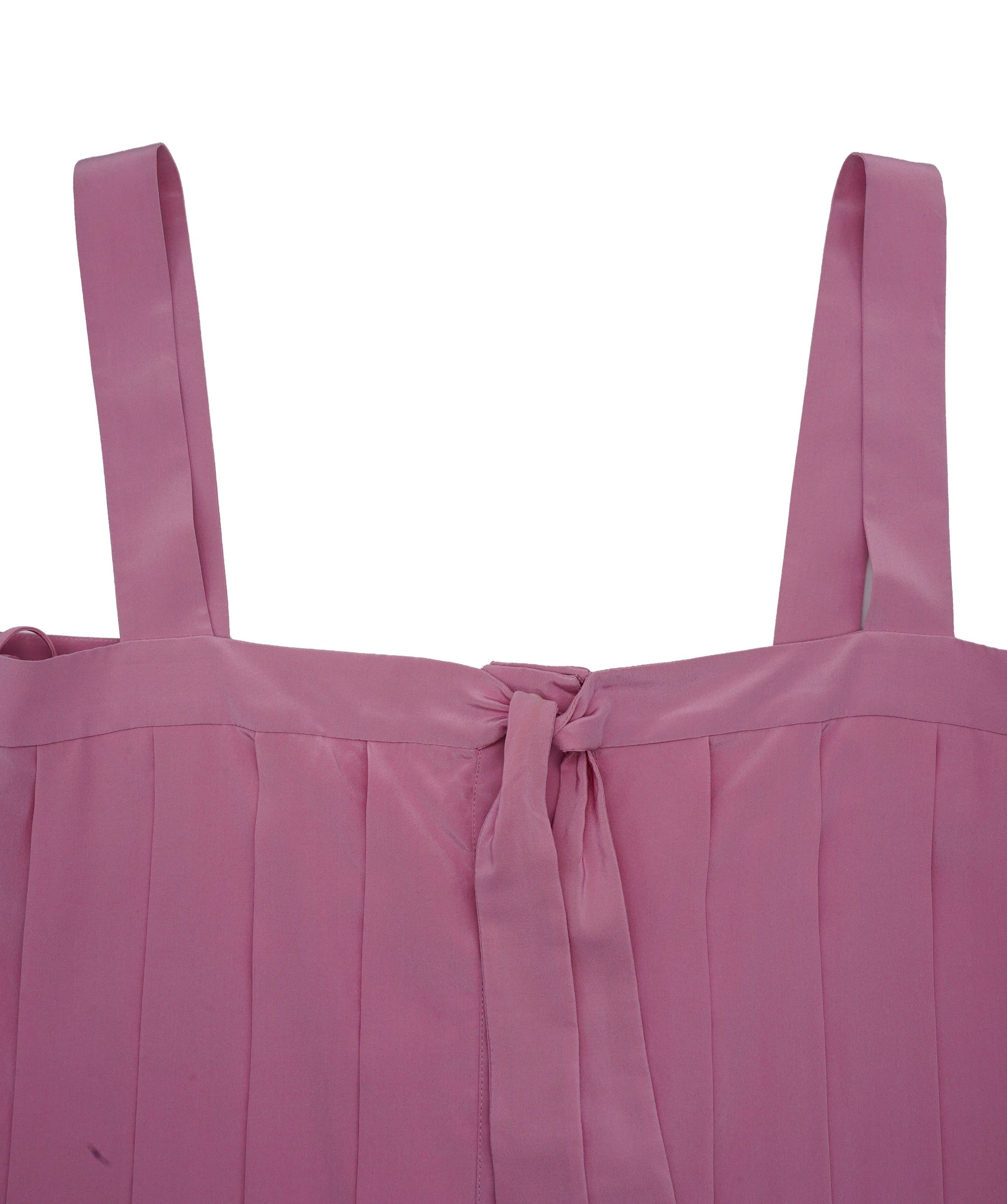 image of Chanel 100% Silk Pink Pleated Mini Dress ASL4603