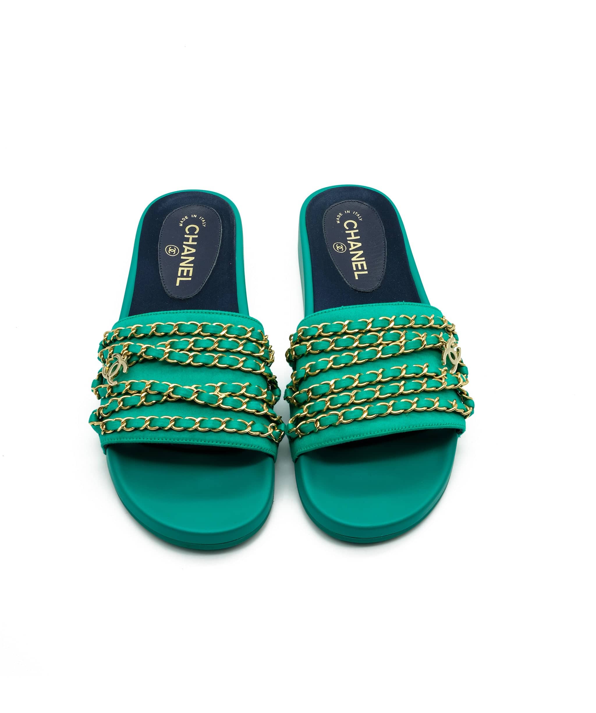 Chanel Chain Sandals Green RJC1366 – LuxuryPromise