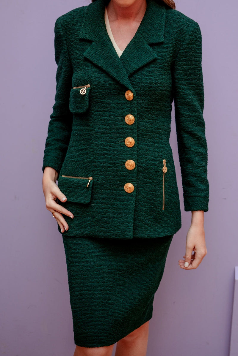 chanel green suit