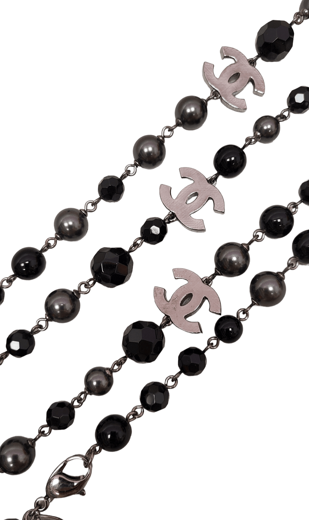 Chanel Long Black Beaded Necklace  Anns Fabulous Closeouts