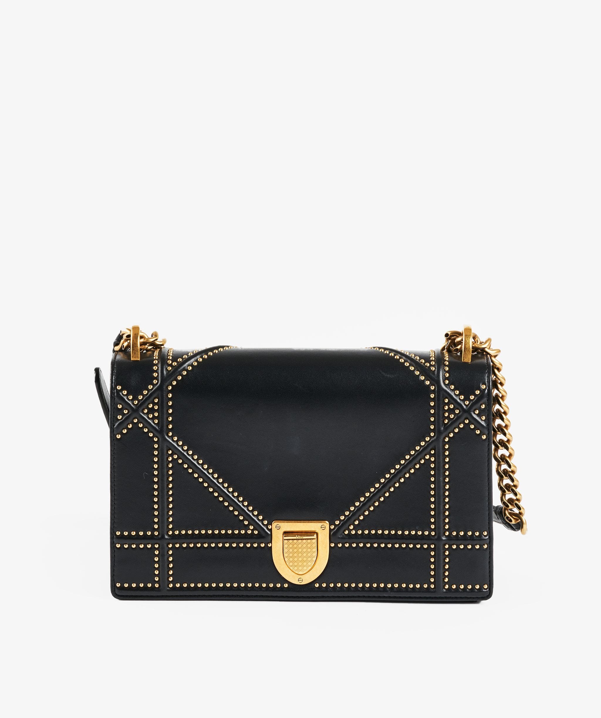 Christian Dior Diorama Black gold studds – LuxuryPromise