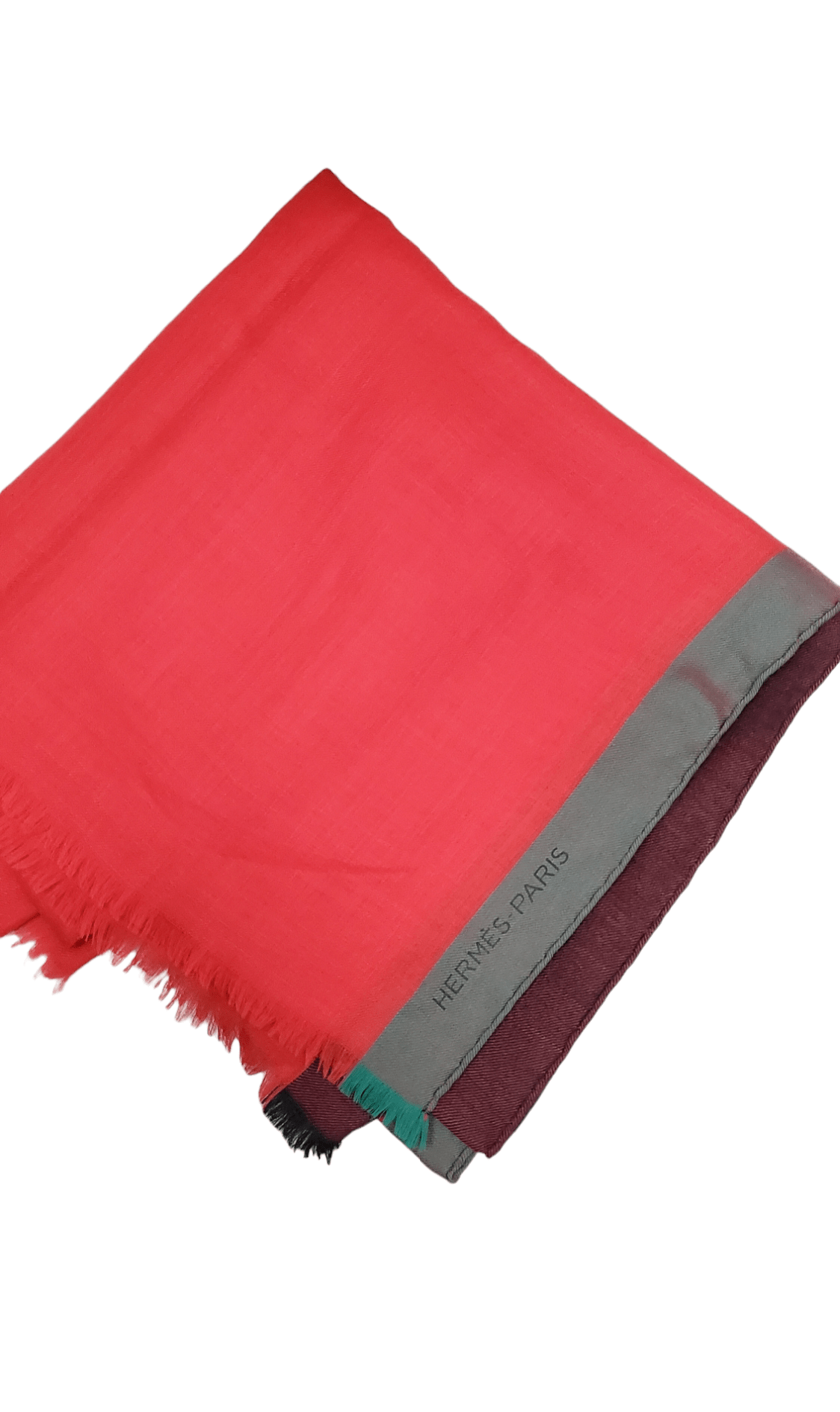 image of Hermes Cashemere Shawl - Rouge / Vert SKC1195