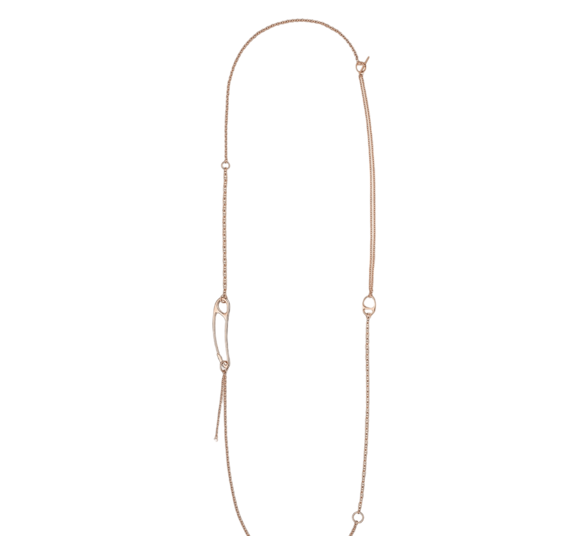 image of Hermes Chaine d'Ancre Punk long necklace RG SKC1363