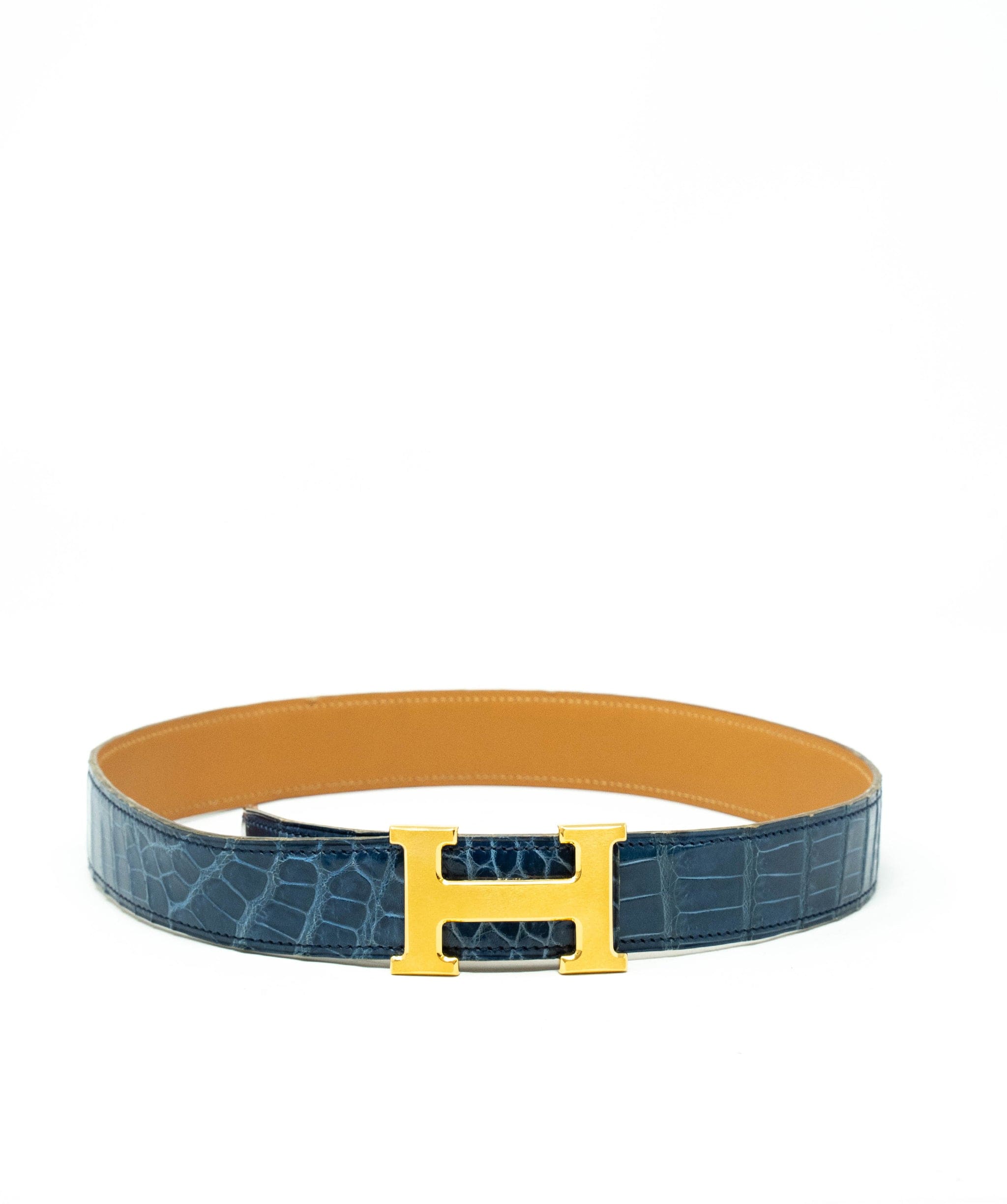 image of Hermes Crocodile Leather H Belt - AGL1838