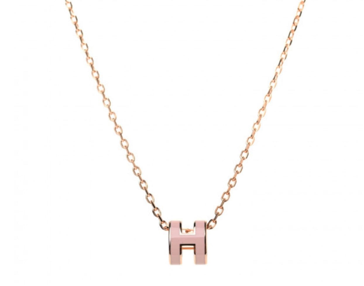 Hermes Mini Pop H Necklace - Rose Candeur GHW SKL1362 – LuxuryPromise