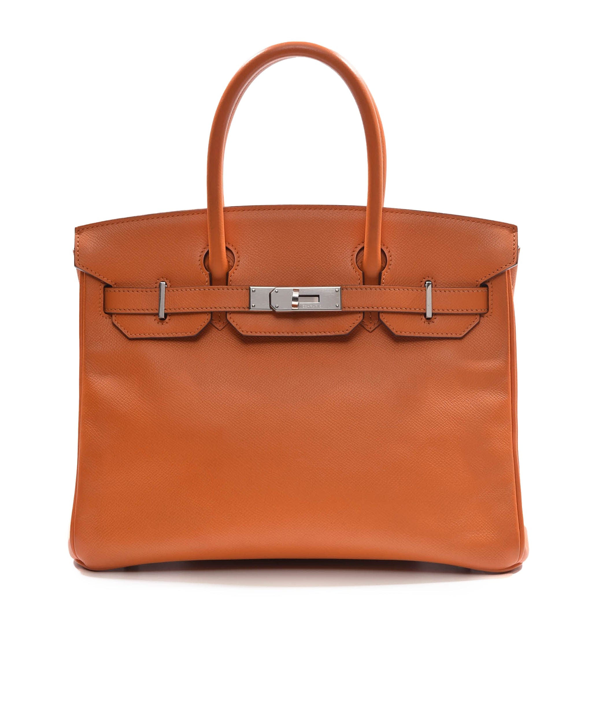 Image of Hermes Birkin 30 Orange Epsom PHW SKL1145