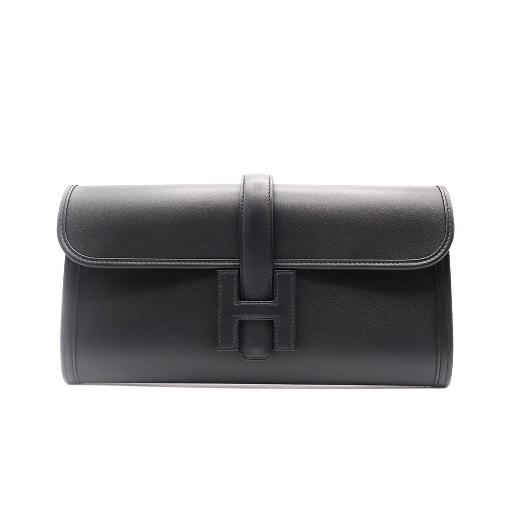 black hermes clutch