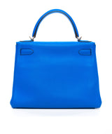 Hermès Hermes Kelly 28 Blue Hydra Clemence PHW #P SKL1198