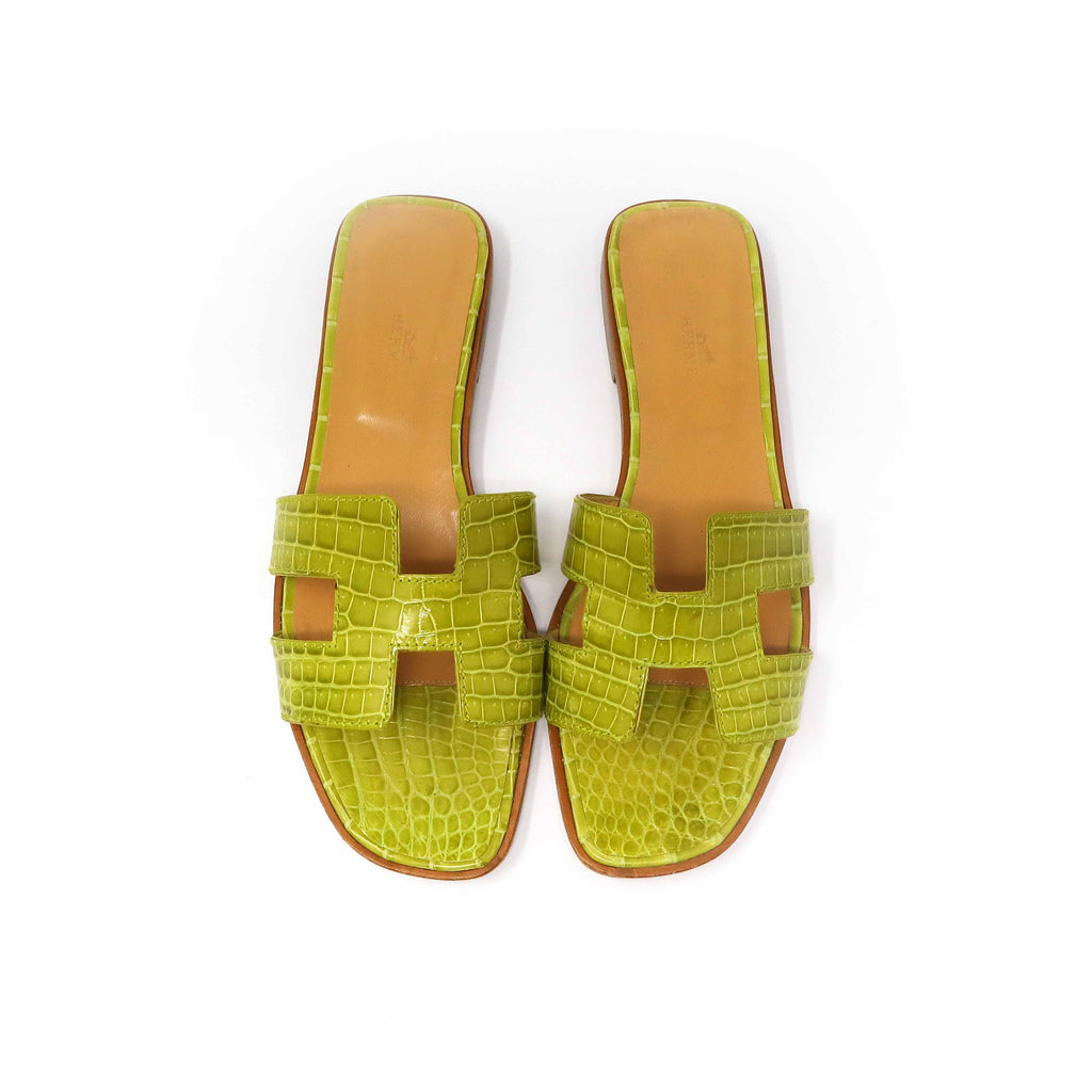 hermes crocodile sandals