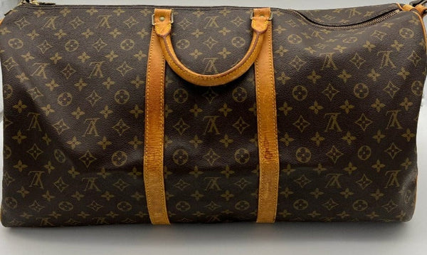 Louis Vuitton Monogram Keepall 60 Boston Bag M41412 Brown PVC Leather  Ladies LOUIS VUITTON