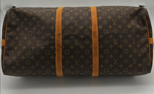 Louis Vuitton Monogram Keepall 60 Boston Bag M41412 Brown PVC Leather  Ladies LOUIS VUITTON