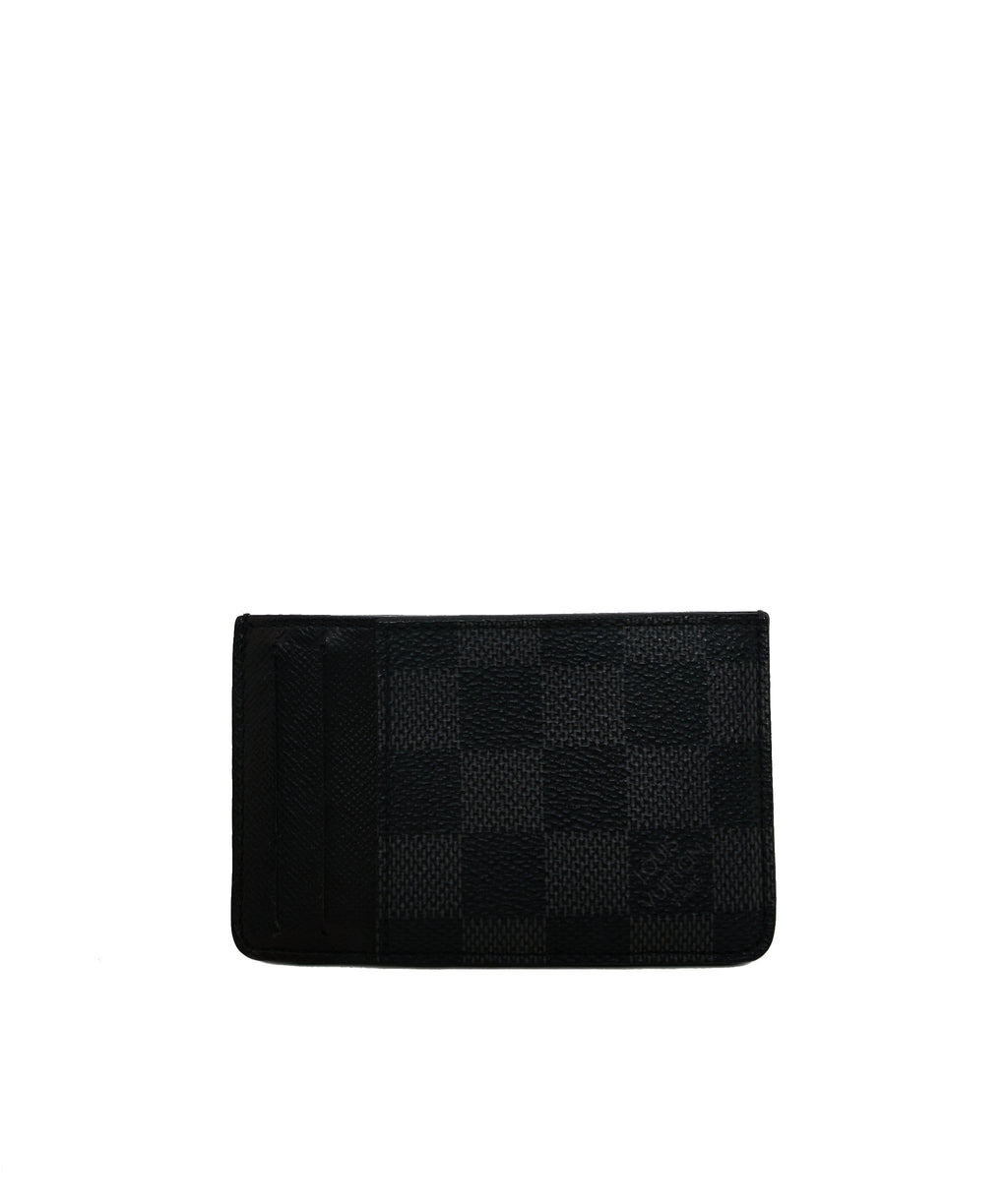Louis Vuitton Black x Grey Damier Graphite Card Holder Wallet Case 10lv321s  For Sale at 1stDibs  louis vuitton card holder louis vuitton damier card  holder louis vuitton badge holder