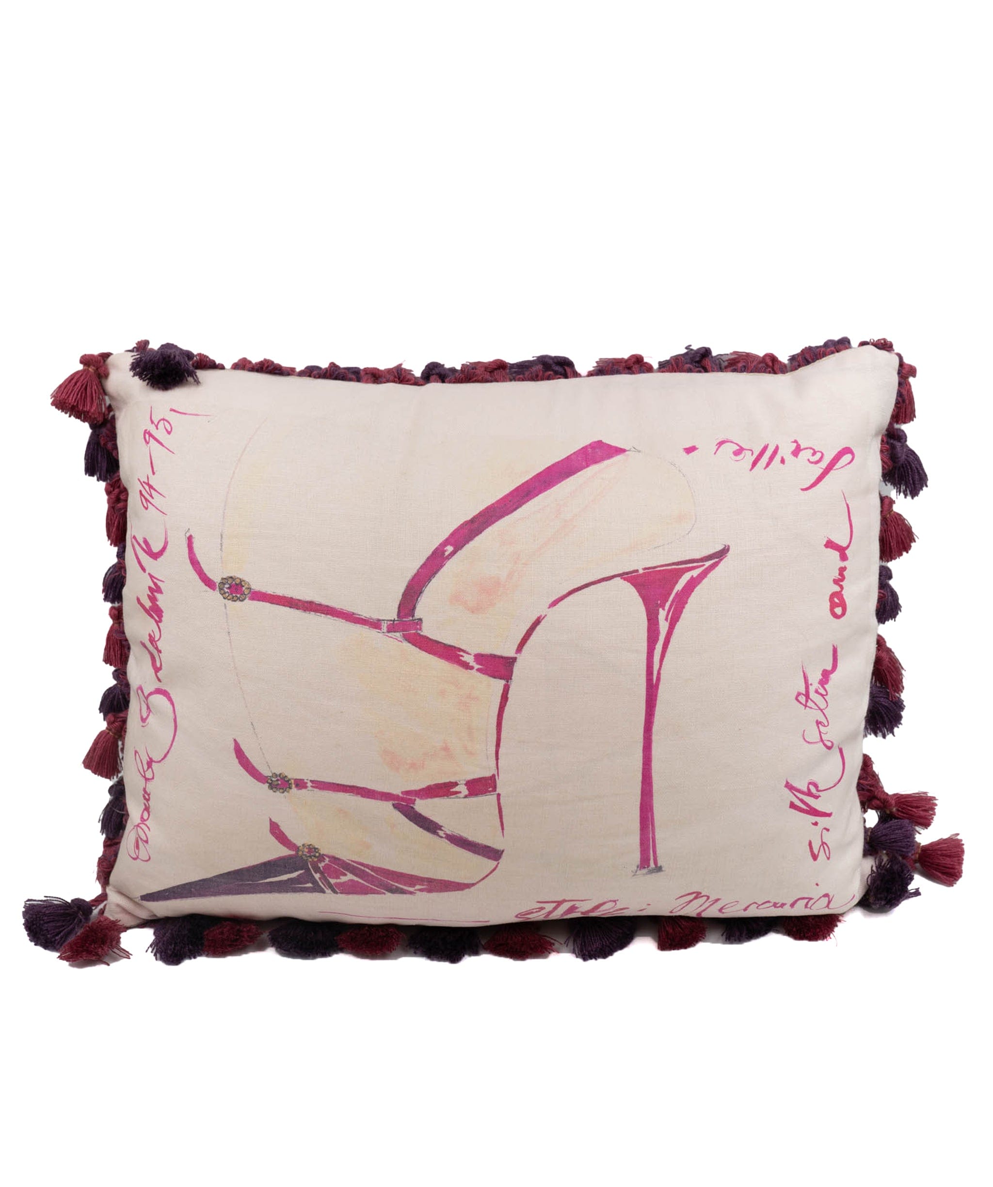 Image of Manola Blahnik 90S FRINGED 'MERCURIA' PILLOW - AWC1753