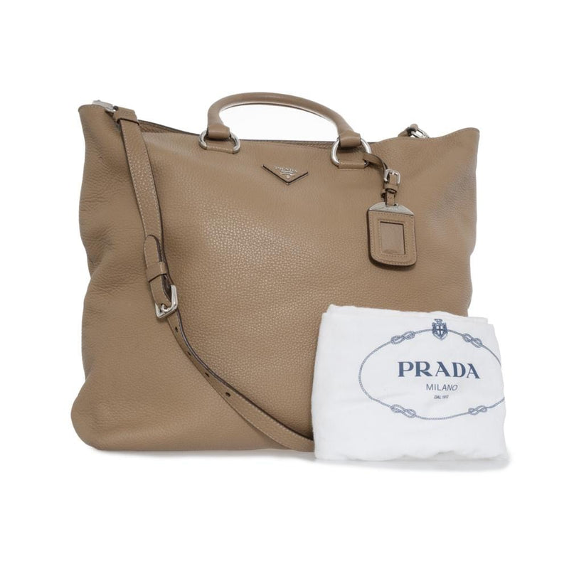 Prada Camel-Coloured Soft Leather Tote - ADL1148 – LuxuryPromise
