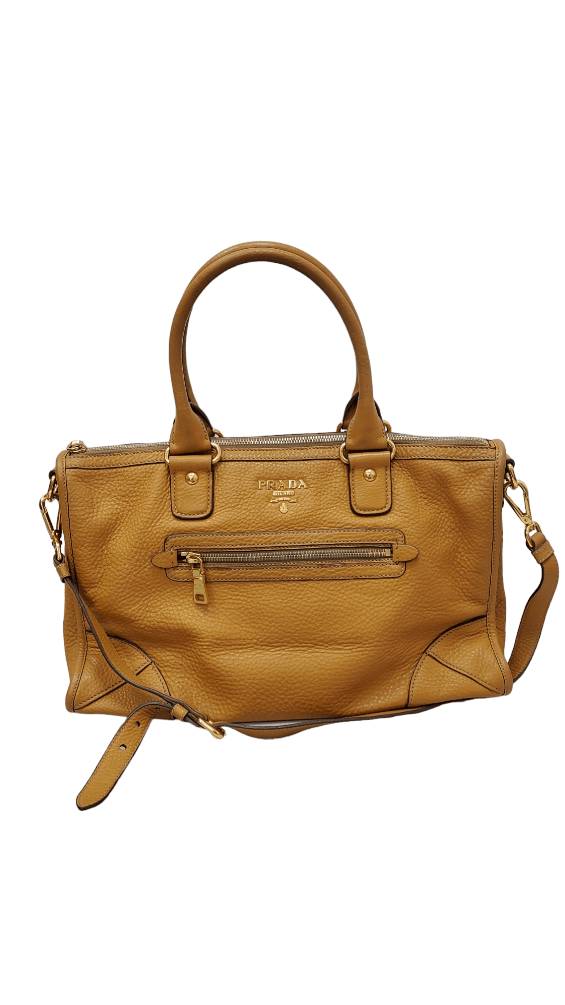 image of Prada Crossbody Mustard Calfskin GHW SKC1379