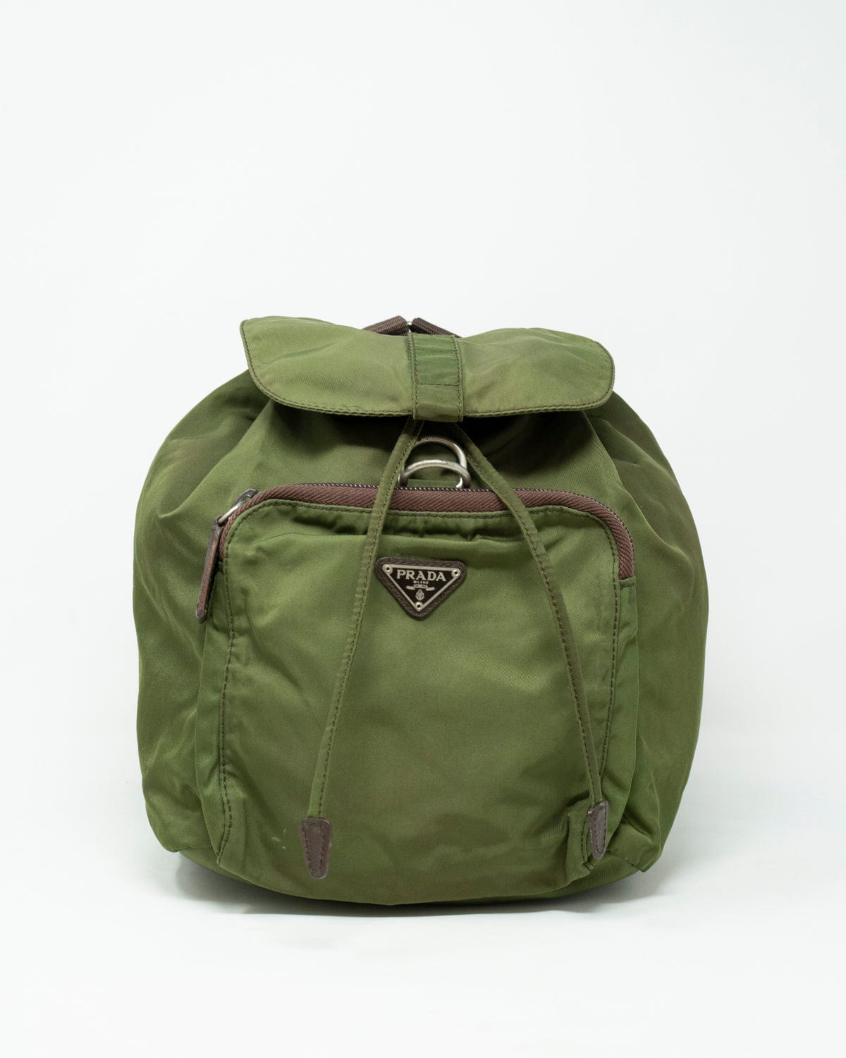 Prada Khaki Green Nylon Mini Backpack - AWL2219 – LuxuryPromise