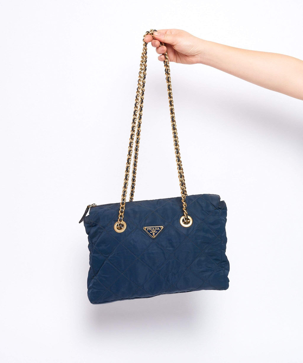 Prada Navy Nylon Quilted Shoulder Bag 12 – LuxuryPromise