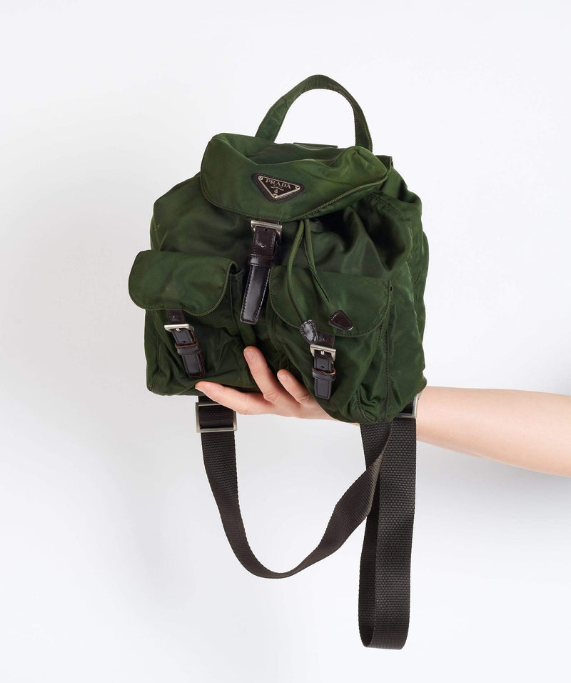 PRADA Nylon Small Backpack Khaki 104 – LuxuryPromise