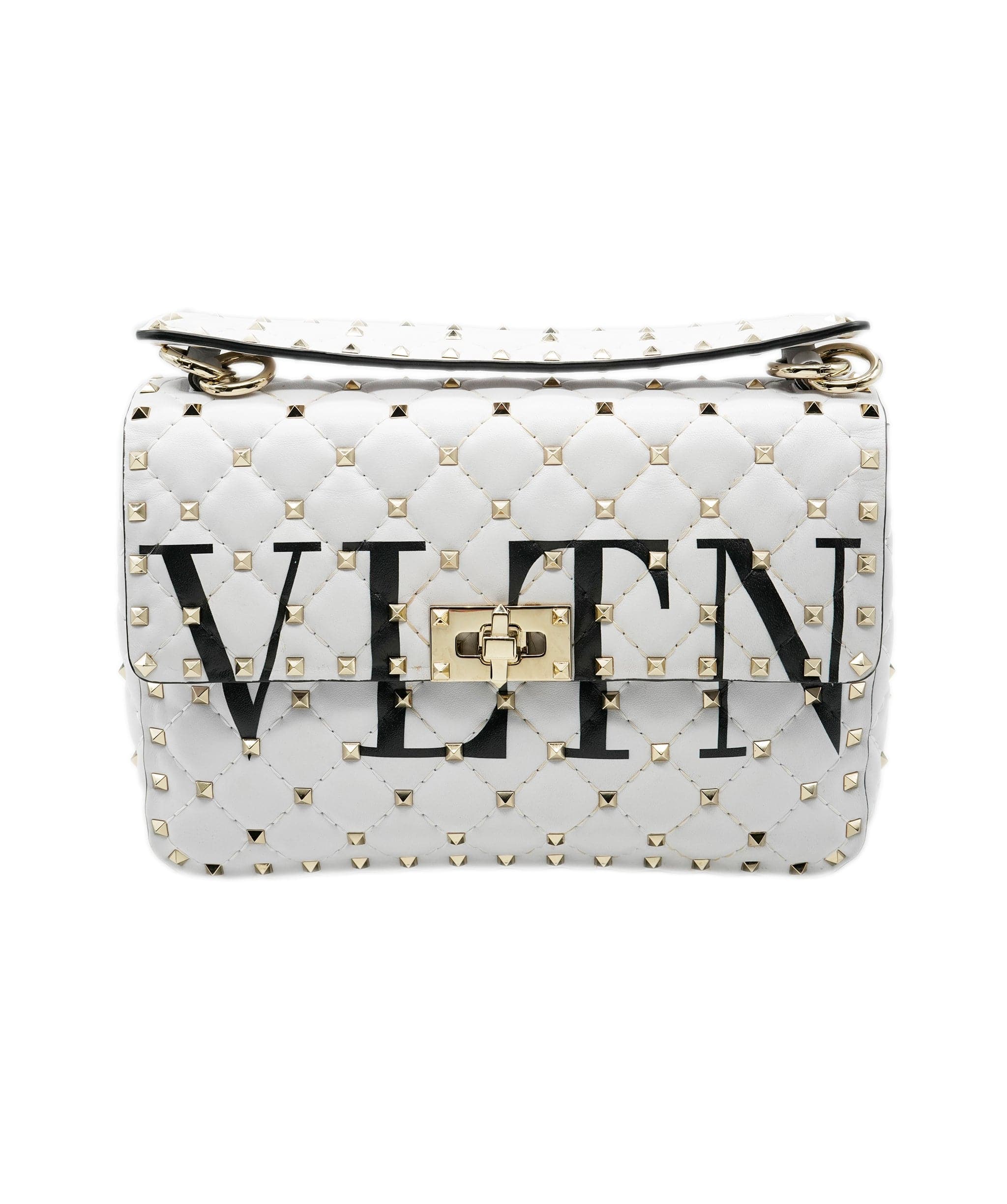 Image of Valentino White Studded Crossbody Bag