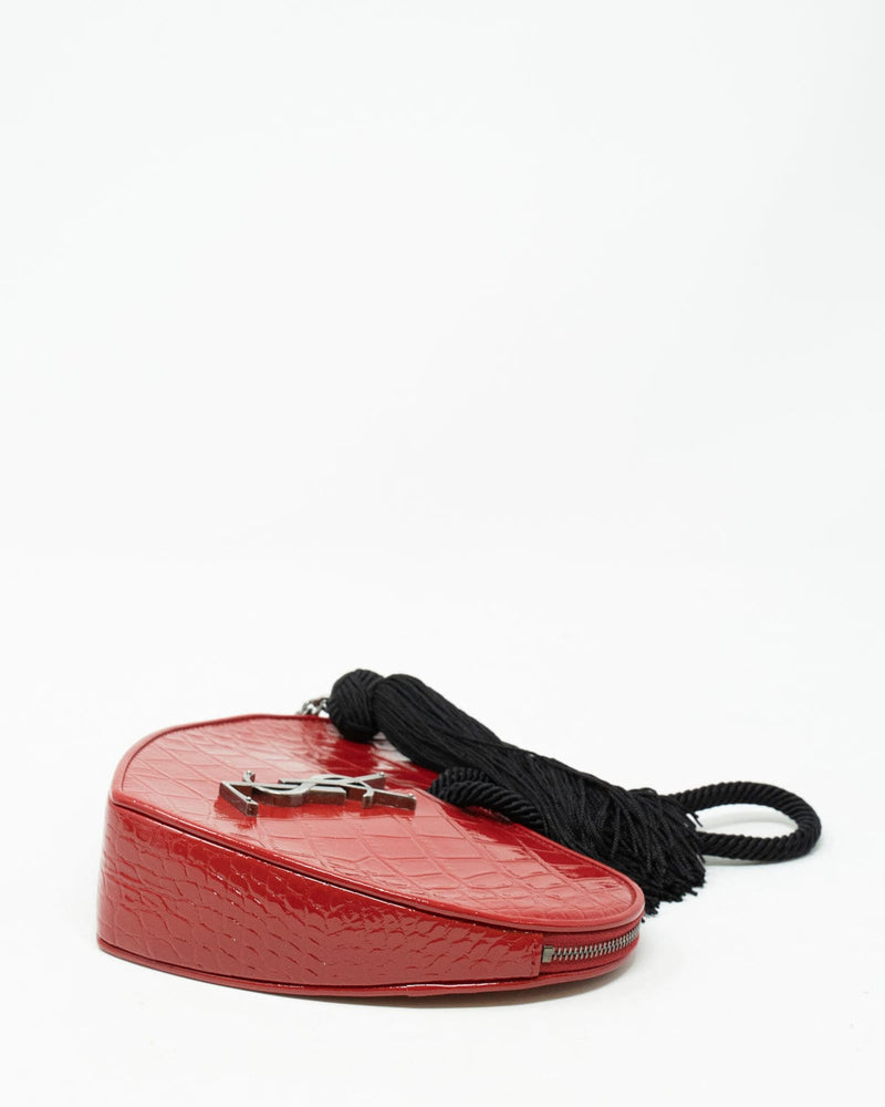 YSL mock croc heart loop bag - AWL3215