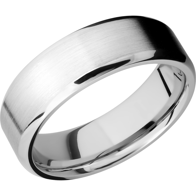 Beveled Comfort Fit Men's Wedding Ring with Satin Finish | Michael E ...