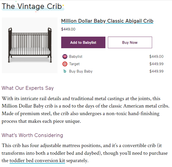 Babylist Abigail Crib Best Cribs 2022