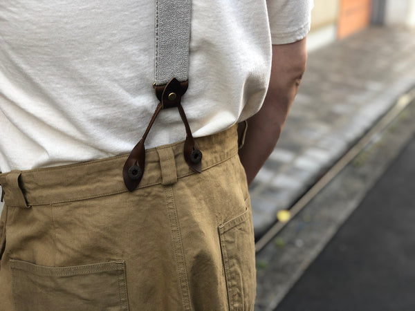 深緑(ふかみどり) 美品 良デザイン Nigel Cabourn サスペンダー